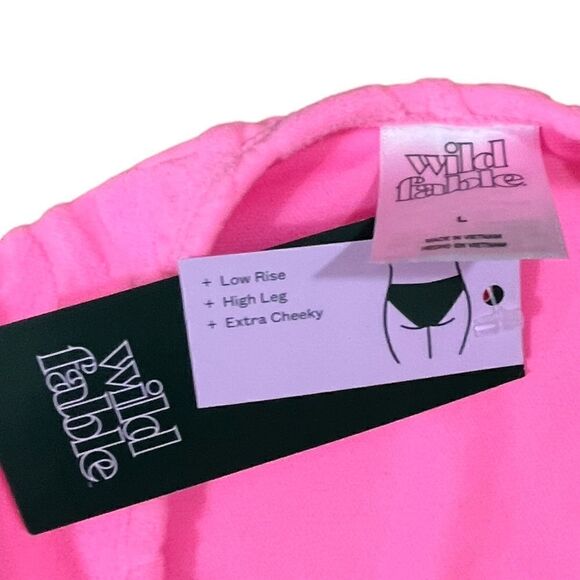 Wild Fable Wavy Textured Pink Bikini Bottoms, Size L, NWT - Picture 4 of 8